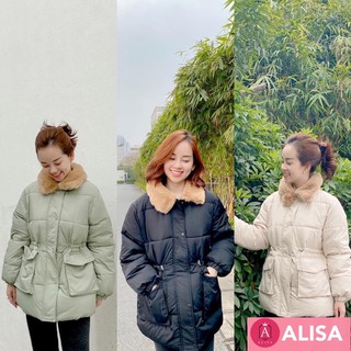 Áo phao rút eo dáng ngắn - alisa