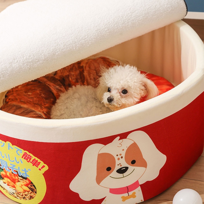 Giường ngủ hình hộp mì giữ ấm mùa đông có thể tháo rời cho mèo cưng