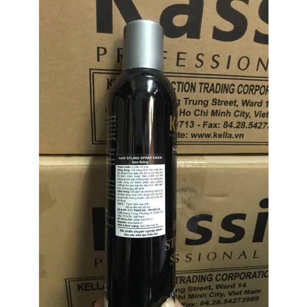 Keo xịt bóng Kassi 350ml _Keo xịt bóng tạo kiểu tóc Hair styling spray Kassi chính hãng date mới.