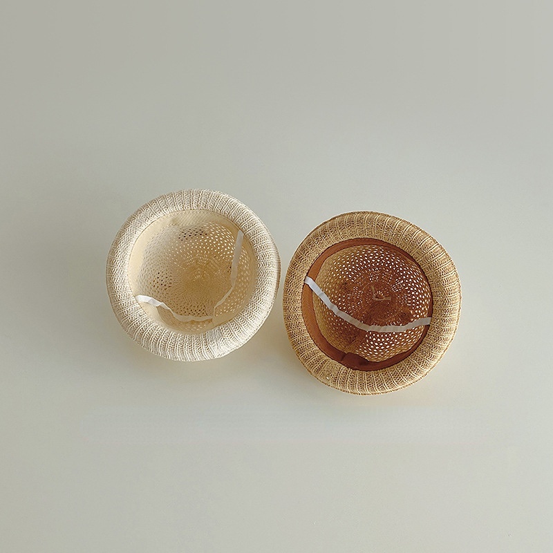 Mũ Cói Vành Rộng Hình Gấu Chống Nắng Thời Trang Đi Biển Mùa Hè Cho Bé