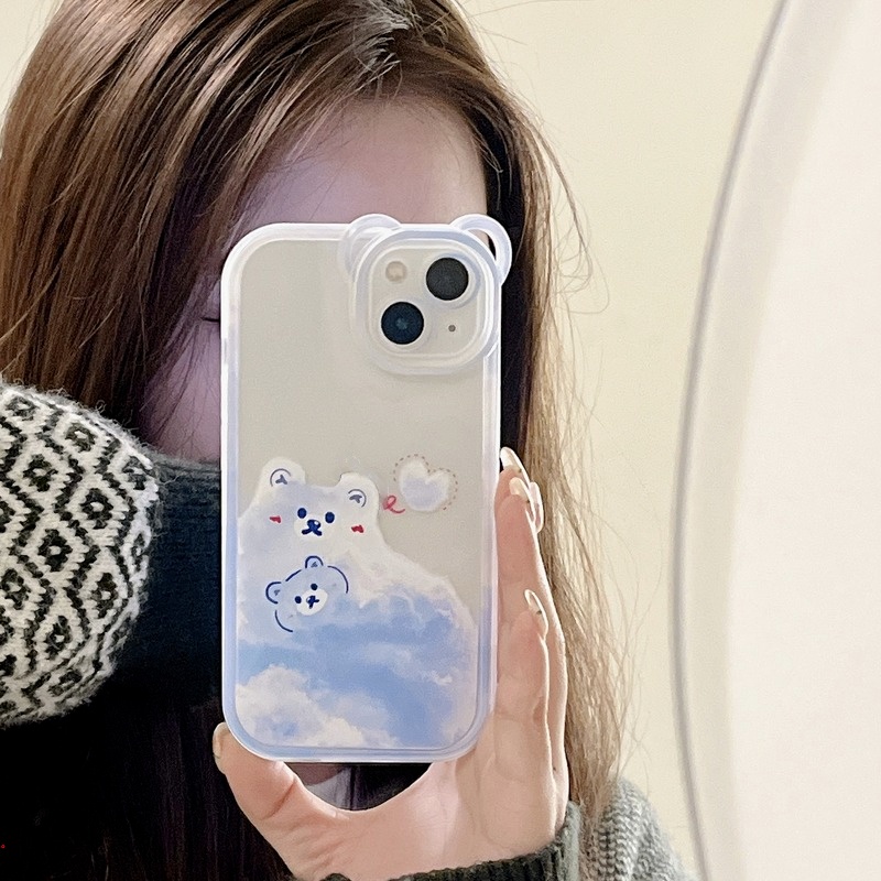 Ốp Điện Thoại TPU Trong Suốt In Hình Gấu Thời Trang Cho Iphone 11 12 13 pro MAX XR X XS MAX 6 7 8 Plus 12 pro