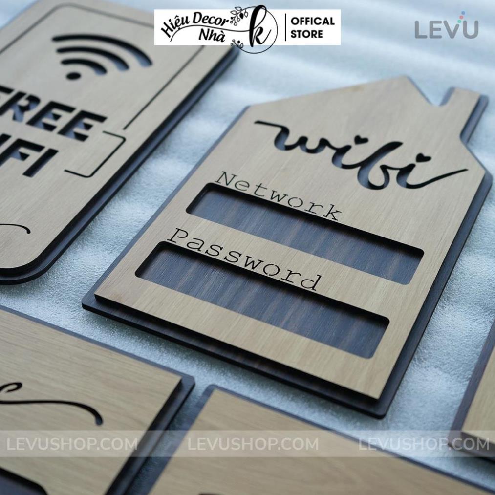 Bảng gỗ decor vintage thông tin wifi trang trí nhà hàng, khách sạn, homestay cao cấp - Hiệu Nhà K