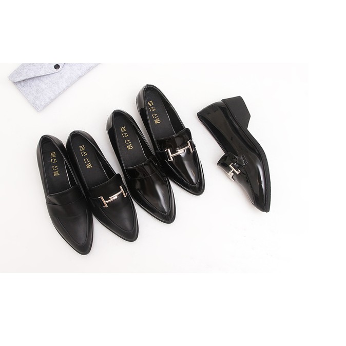 D95- giày tây nữ, giày oxford mũi nhọn da bóng | BigBuy360 - bigbuy360.vn