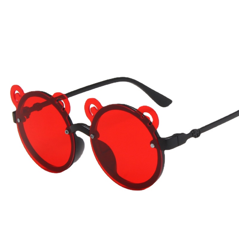 Kính Mát Gọng Tròn Nhiều Màu Sắc Họa Tiết Tai Gấu Thời Trang Cho Bé