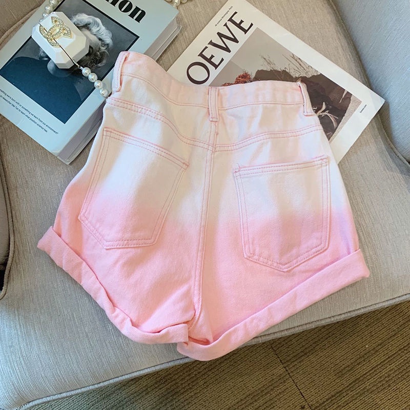 Quần Short Denim Lưng Cao Thêu Chữ Thập Thời Trang Mùa Hè Mới Cho Nữ