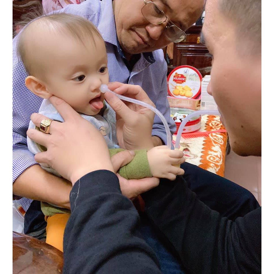 Hút mũi đầu mềm Kichi Nhật Bản 2 chi tiết vệ sinh mũi bé sạch sẽ, an toàn - Tặng Kèm cọ vệ sinh ống dây hút