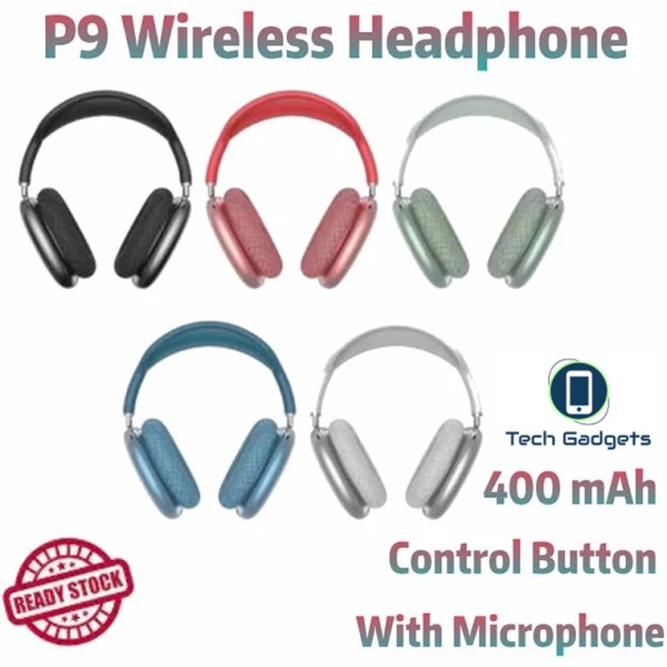⭐Bán Chạy Nhất⭐Có Thể Gập Lại P9 Max Không Dây Tai Nghe Âm Thanh Nổi Over-Ear Bluetooth Tai Nghe Chơi Game Loại Bỏ Tiếng Ồn Tai Nghe Sạc ^ MK ^