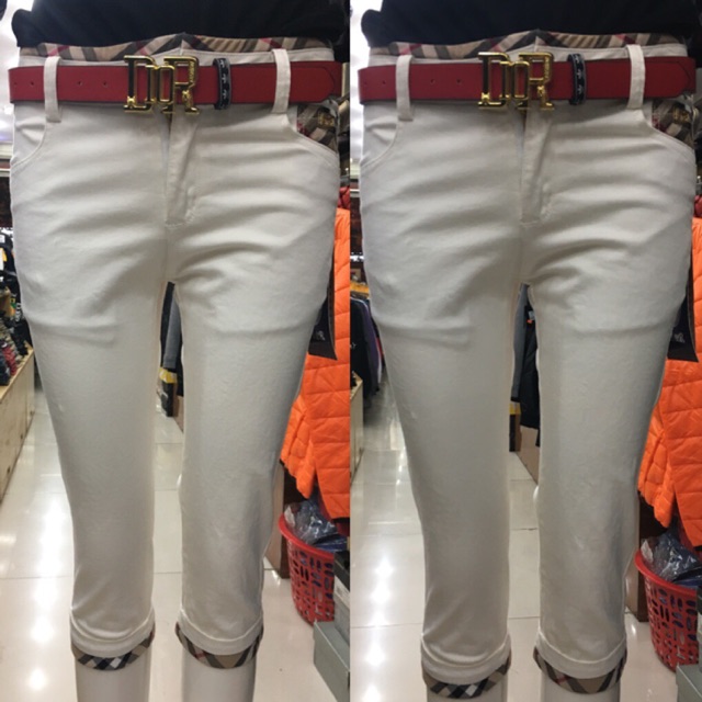 Quần ngố lỡ dài qua gối kaki thô