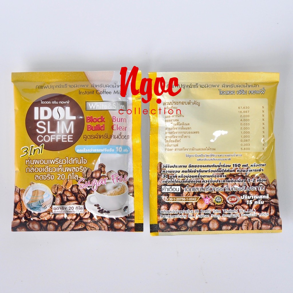 Combo 2 hộp cà phê Idol Slim Coffee Thái Lan (Mỗi hộp 10gói x 15g)