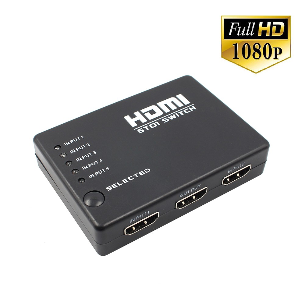 5 Port HDMI 1080P Splitter Switch Selector Switcher Hub with Remote for HDTV