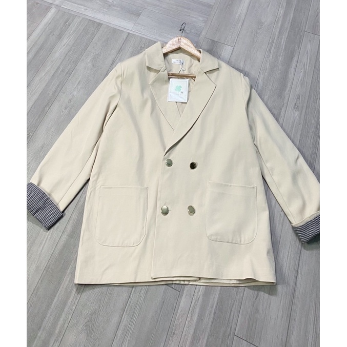 Áo Blazer 4 khuy tay xắn 2 màu đen be hàng loại 1 sp000302
