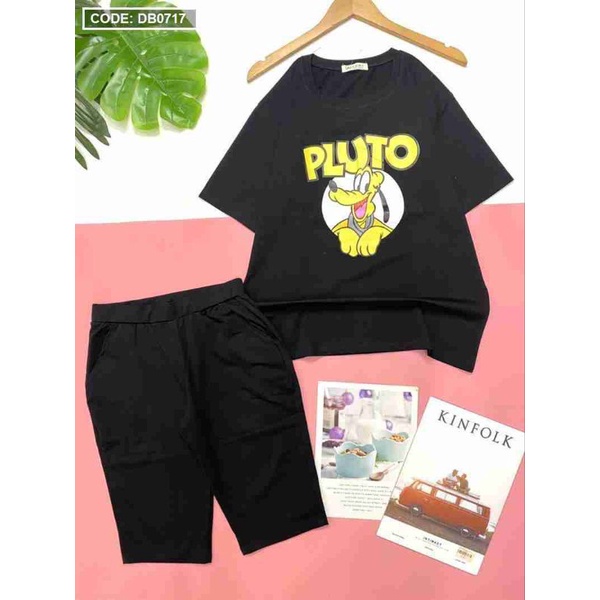 Bộ thun cotton thái dẻo mềm tay ngắn quần lửng hình chụp thật