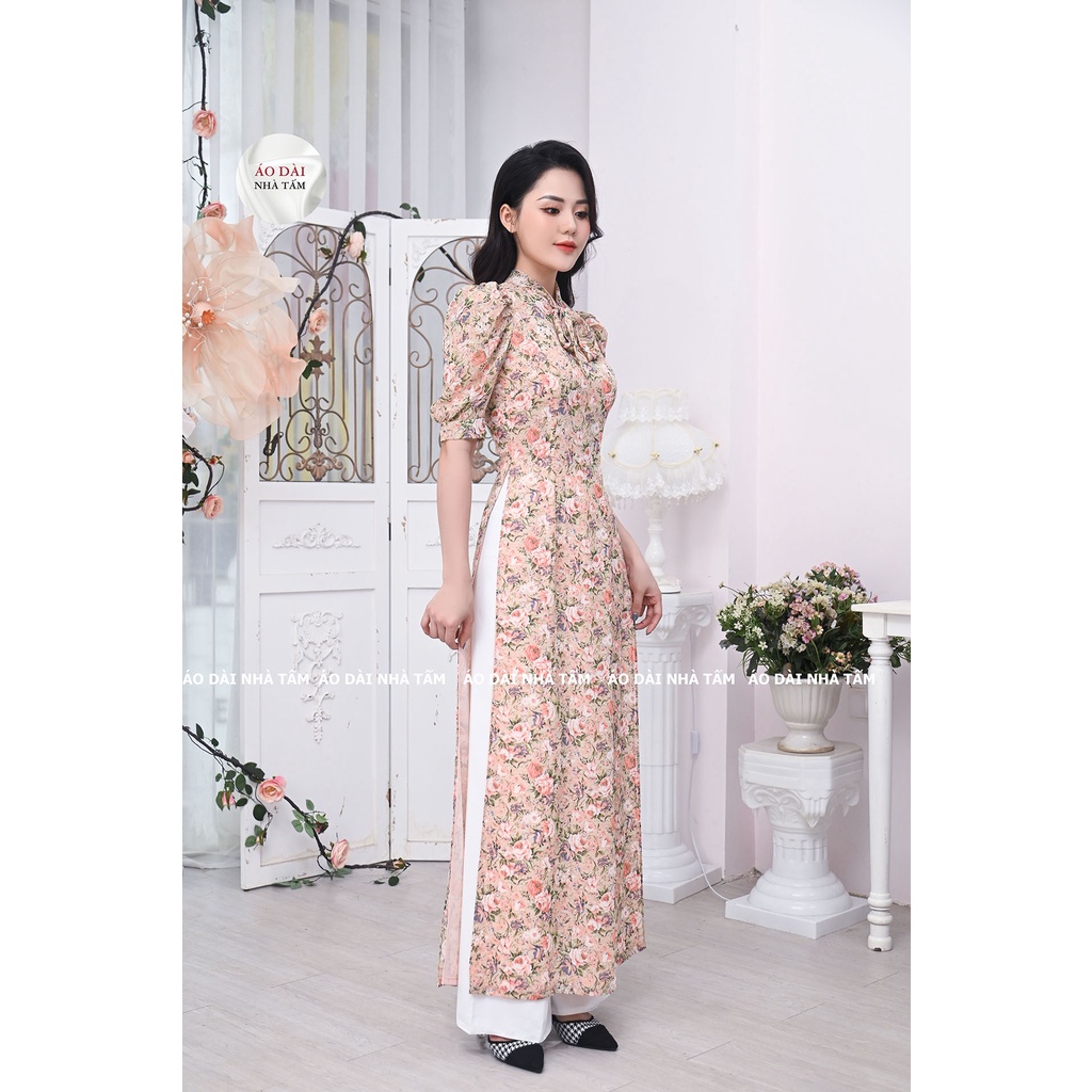 ÁO DÀI HOA NHÍ, ÁO DÀI NHÀ TẤM TA30