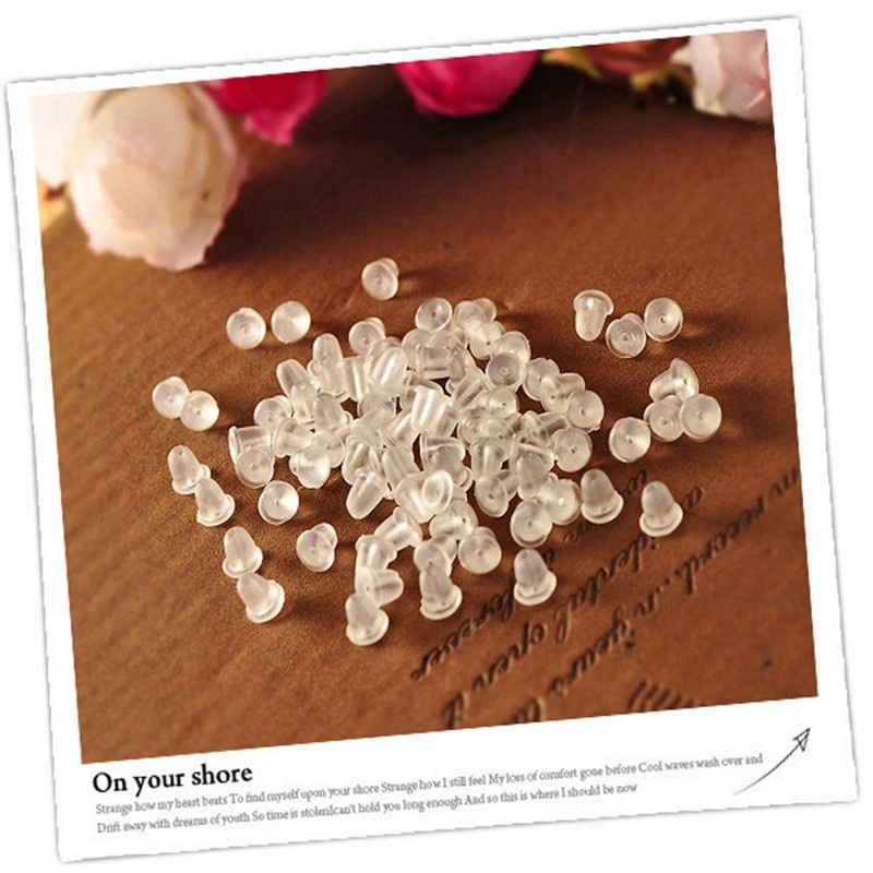 Set 500 nút chặn hoa tai bằng silicon mềm tiện dụng