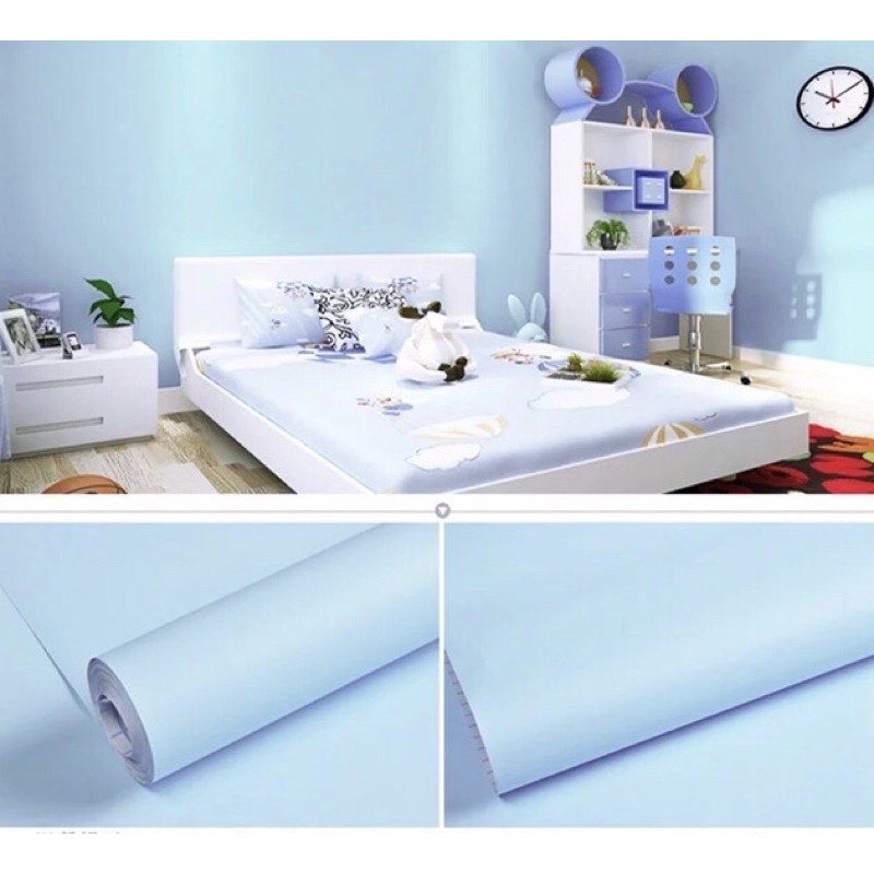 Giấy dán tường xanh Ngọc trơn có keo sẵn khổ 45cm | BigBuy360 - bigbuy360.vn