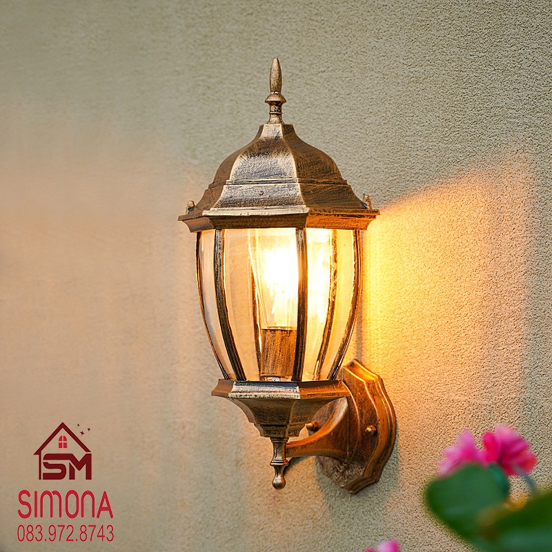 Đèn Chùa Cột Gắn Treo Tường Cổng Ngoài Trời SIMONA Màu Vàng DGT 031V