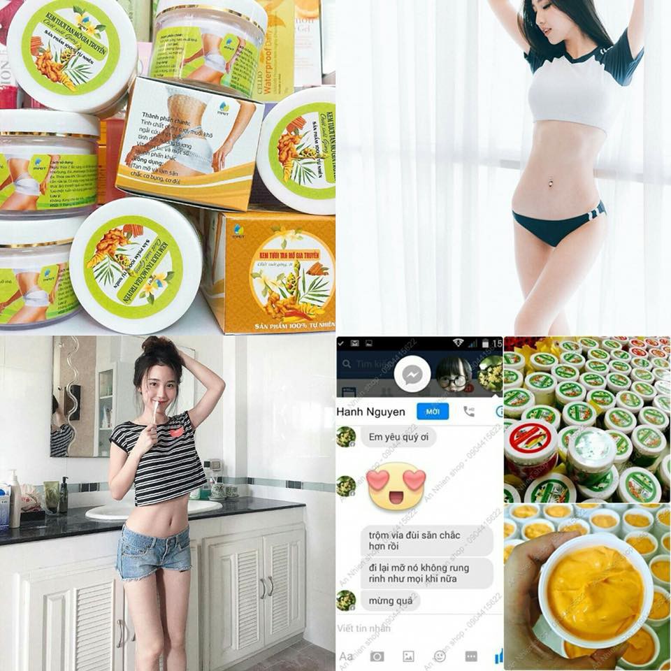 👍[100% Chính Hãng] Kem Tươi Tan Mỡ Gia Truyền + Tặng Thước Dây_Đánh Bay Mỡ Thừa