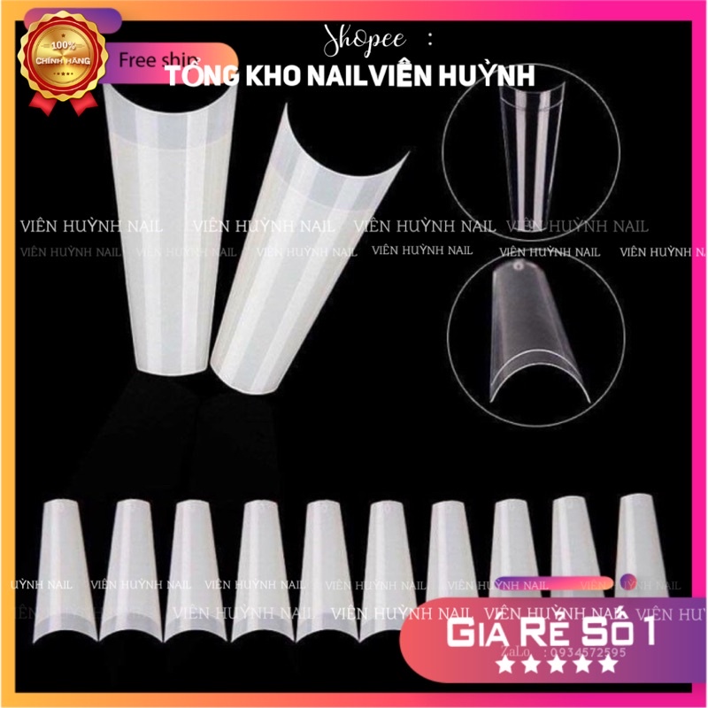 Móng nối thang , móng tip phom thang hàn quốc ( túi 500 móng đủ size)