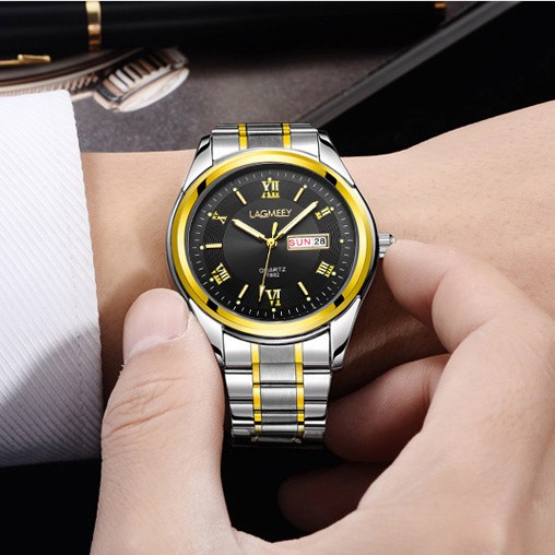 (New Arrival) ĐỒng Hồ Nam Chạy 2 Lịch LAGMEEY Phiên Bản Doanh Nhân 2018 Dây Thép Không gỉ Cao Cấp | BigBuy360 - bigbuy360.vn