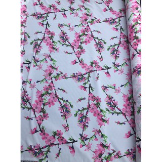 Vải Cát thời trang họa tiết hoa đào cực xinh, chất dày dặn : 1m=40k 🌺🌺🌺Thích hợp lên đầm, váy, sơ mi, áo dài...
