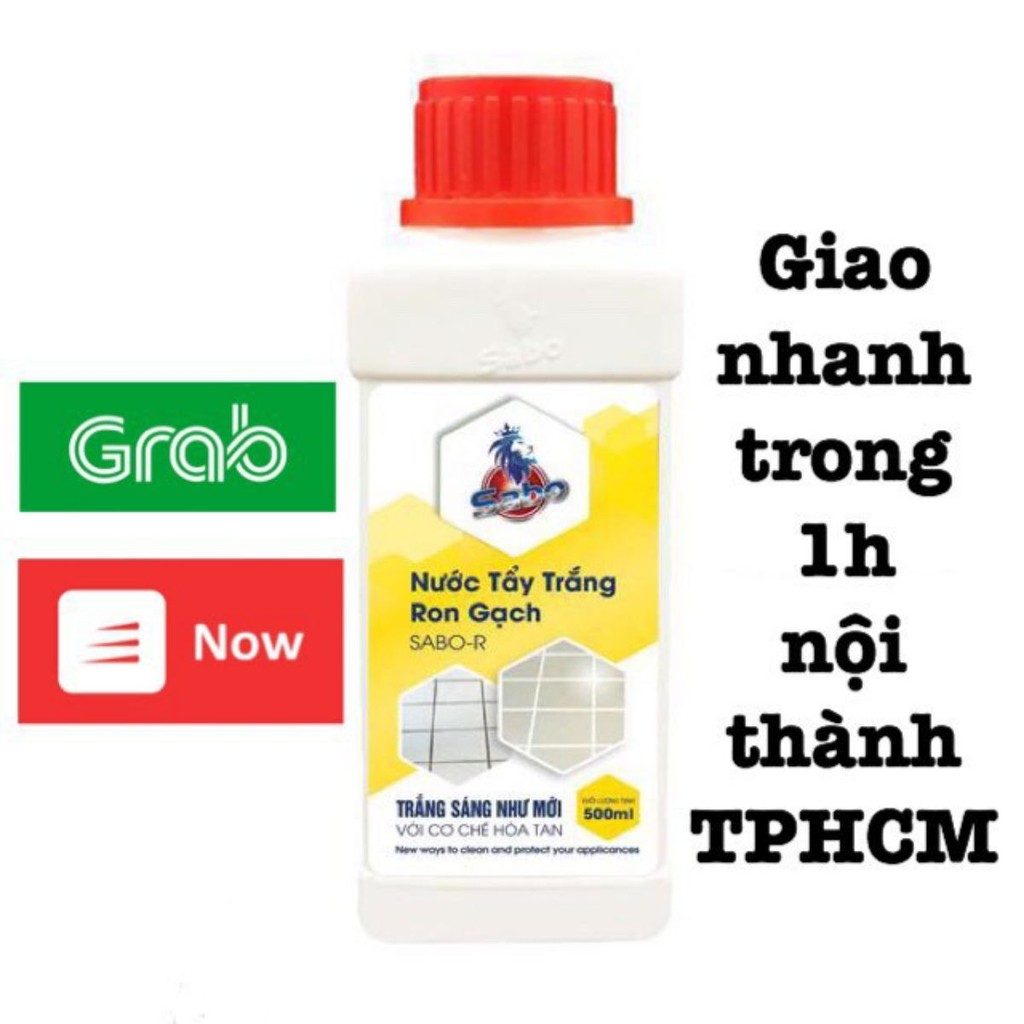 Nước tẩy trắng Ron gạch SABO-R, Tẩy trắng ron gạch ốp lát không làm mất màu men gạch chai 500ml