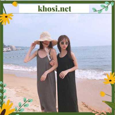 Đầm cotton 2 dây cotton 4 chiều-DV-0010