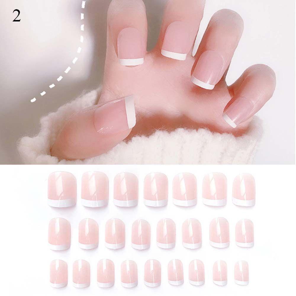 Bộ Móng Tay Giả Hình Vuông Dạng Nhấn Tháo Rời Được Màu Gradient Thời Trang