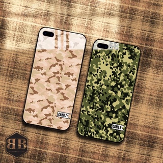 Ốp lưng kính cường lực iphone 7 plus / iphone 8 plus hình camo