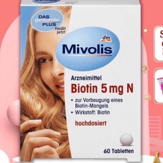 Viên dưỡng Mivolis Đức Biotin dưỡng mọc tóc 60 viên