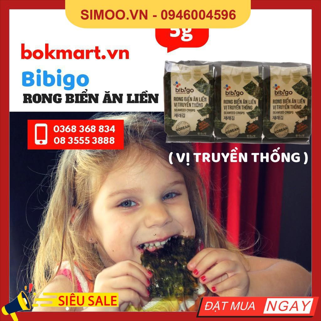 💥 ⚡ SẢN PHẨM CHÍNH HÃNG ( RONG BIỂN ĂN LIỀN VỊ TRUYỀN THỐNG BIBIGO GÓI 5G