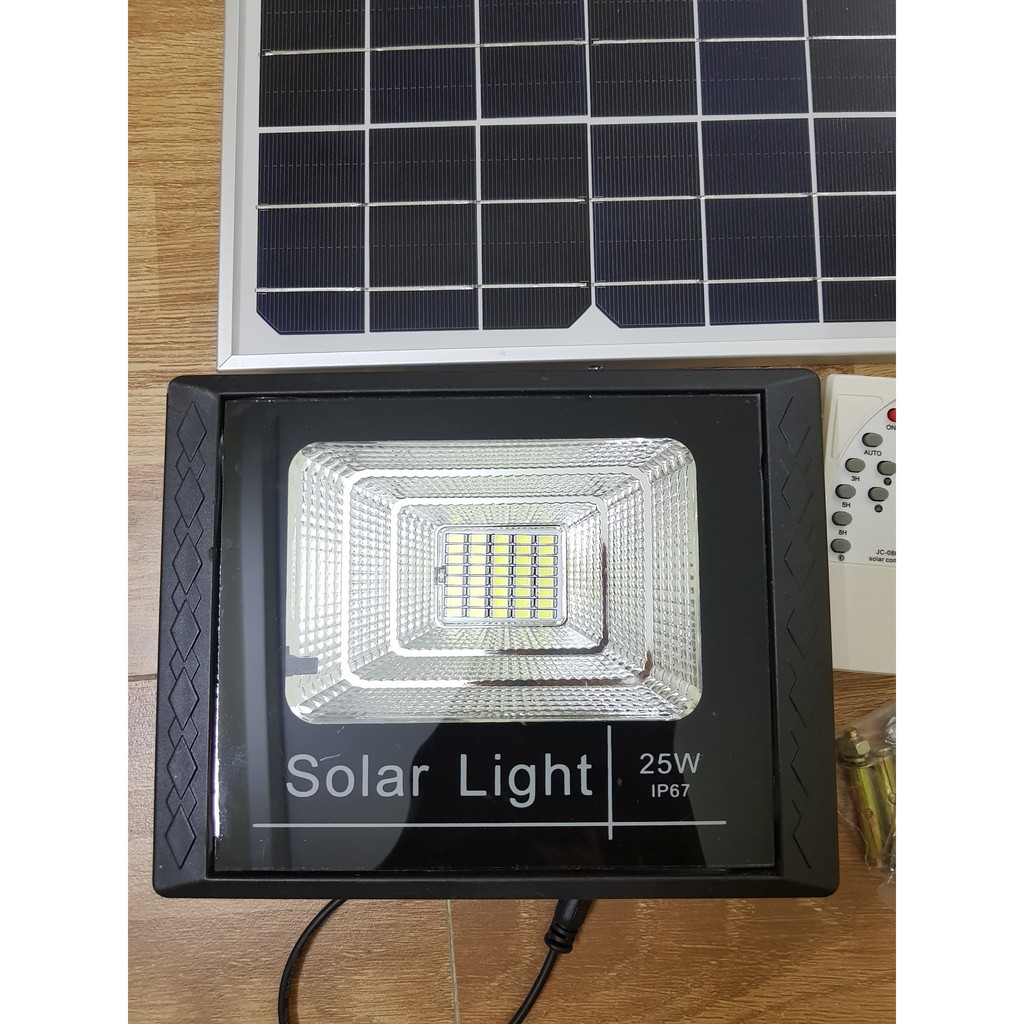 Đèn Năng Lượng Mặt Trời JD chính hãng 25W, Solar Light 25W - Đèn đường công suất cao