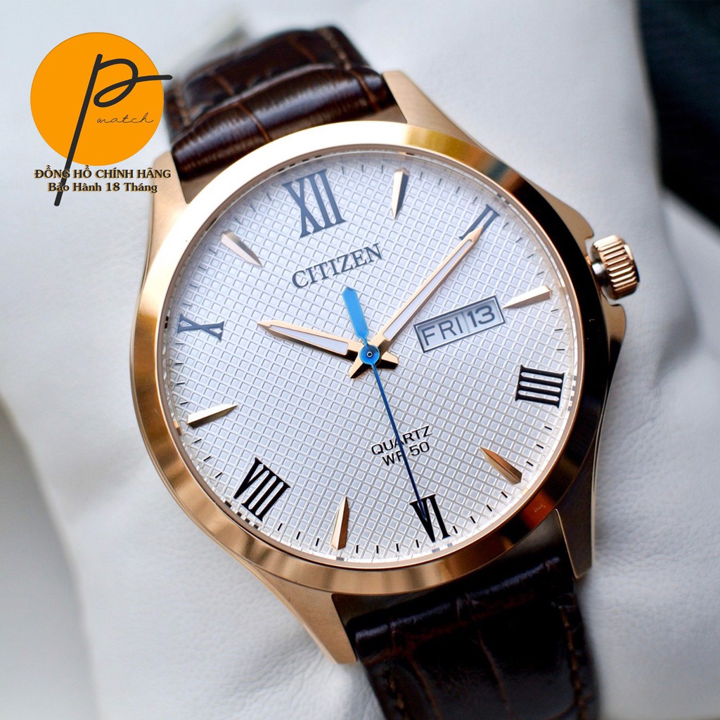 Đồng Hồ Nam Ci.tizen Dây Da Pwatch BF2023-01A Chính Hãng