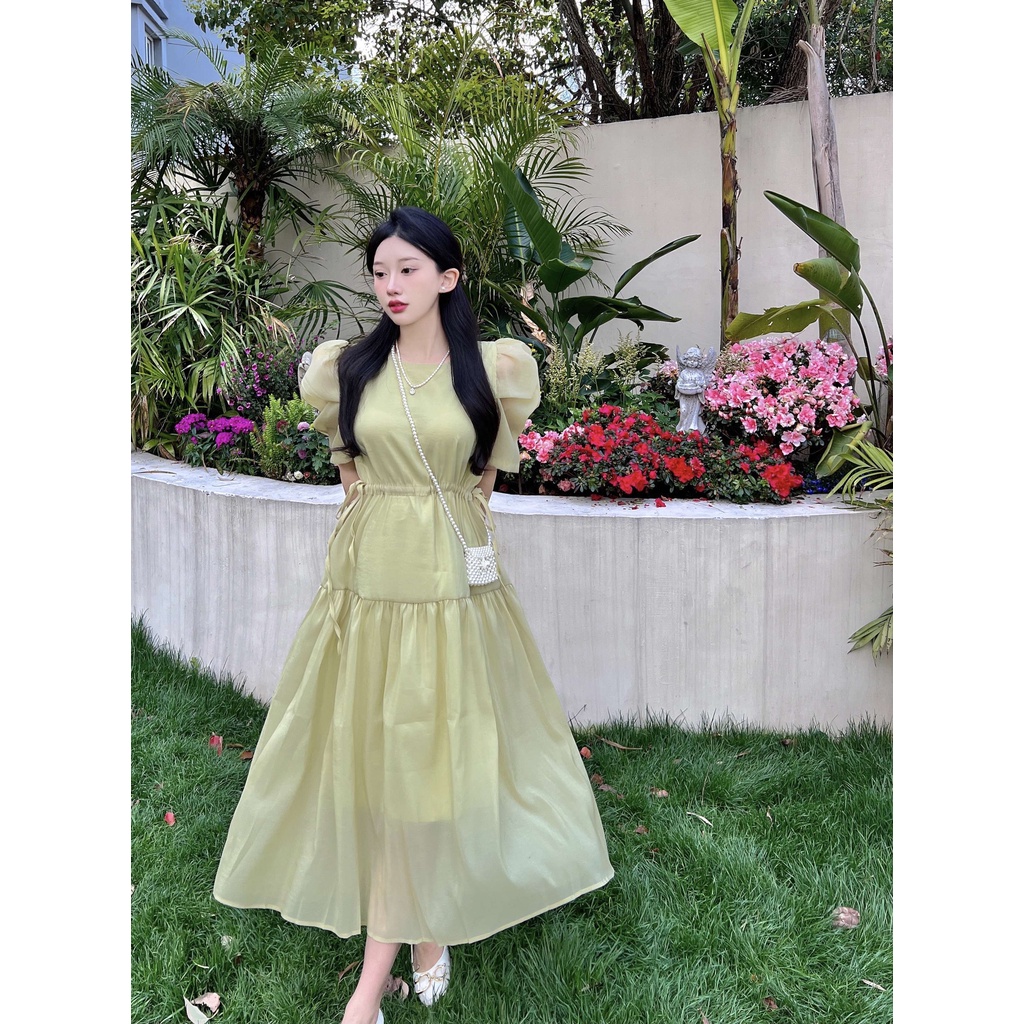 JaneQ Đầm tiểu thư Hàn Quốc nhẹ nhàng thanh nhã mùa hè ảnh thật cuối