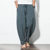 Quần Harem Cotton Lanh Ống Rộng Plus Size Cho Nam