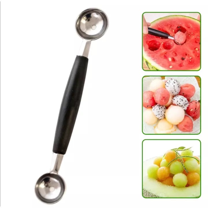 Bộ dao tỉa 3 món dao tỉa hoa quả dao hai đầu nhọn muỗng hai đầu tròn múc dưa hấu dao khắc trang trí trái cây