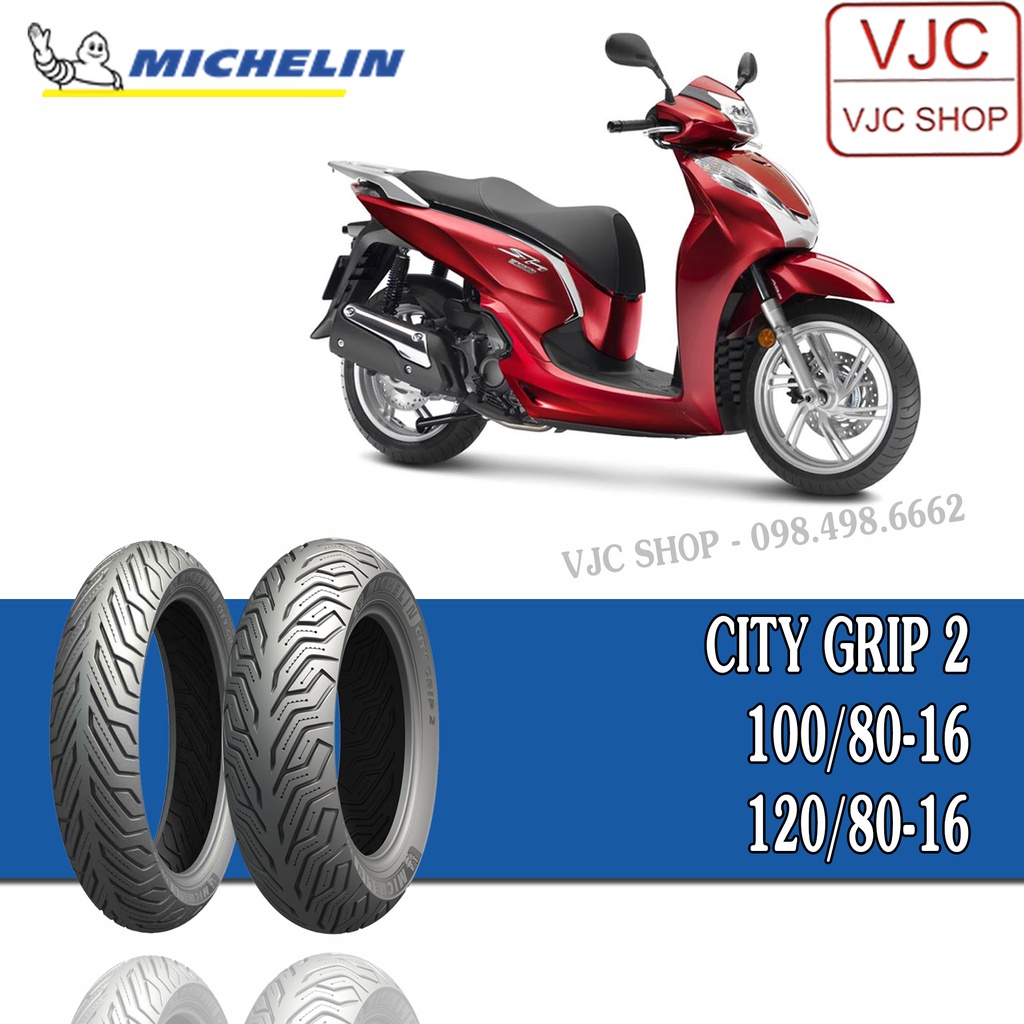 COMBO CẶP LỐP XE MÁY MICHELIN CITY GRIP 2 100/80-16 50S TL VÀ 120/80-16 60S TL DÙNG CHO HONDA SH 125