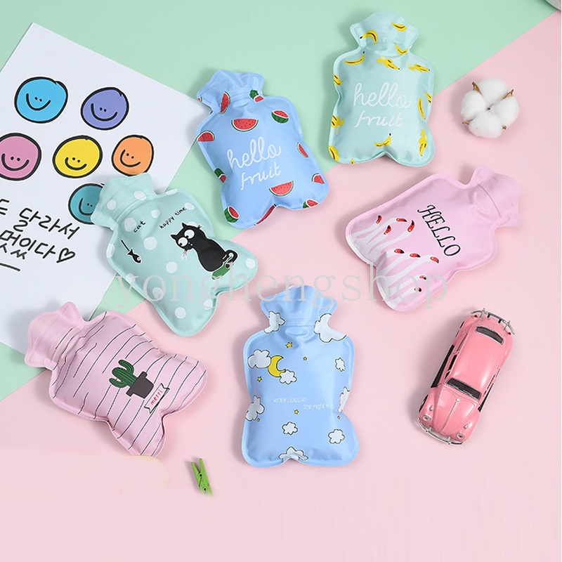 Túi Đựng Nước Nóng Giữ Ấm Tay Mùa Đông Mini Bằng PVC Chống Rò Rỉ Họa Tiết Hoạt Hình Dễ Thương Có Thể Tái Sử Dụng