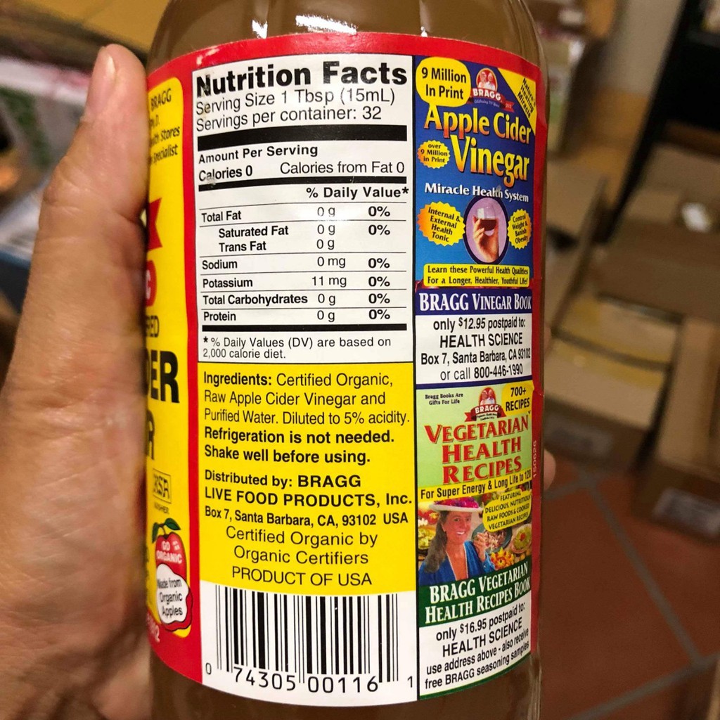 Giấm Táo Hữu Cơ Bragg 946ml