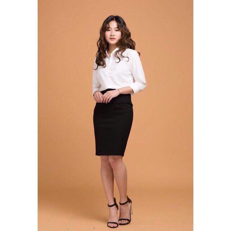 [SIÊU ƯU ĐÃI] Chân váy bút chì công sở, xẻ sau, chất Umi xuất Hàn (Đen) | BigBuy360 - bigbuy360.vn
