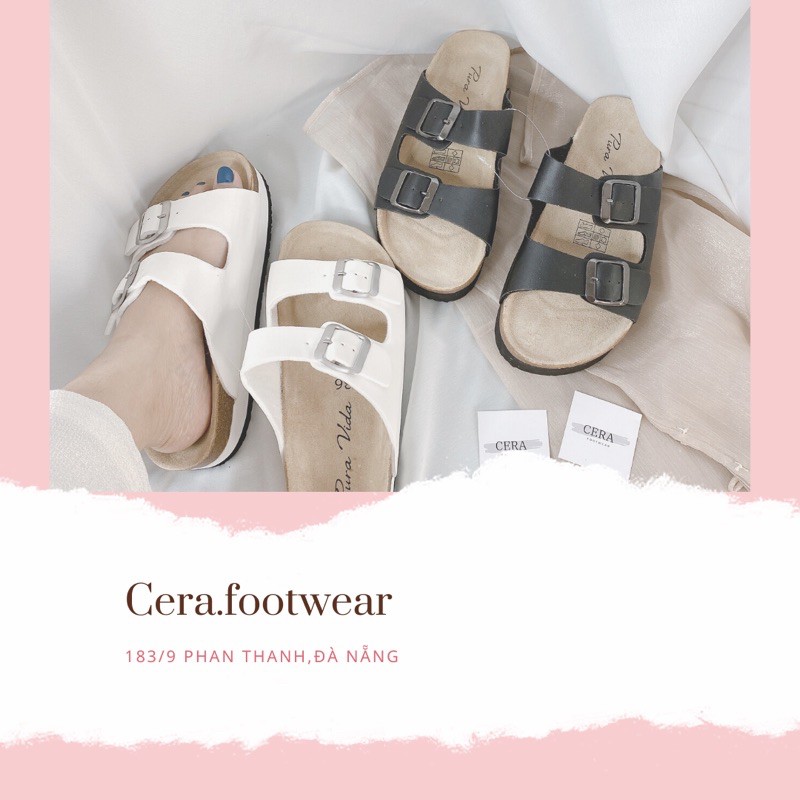 DÉP ĐẾ TRẤU QUAI NGANG INOX  - DÉP QUAI NGANG ĐẾ BẰNG CAO 3 PHÂN - TRẮNG - ĐEN  - CR60