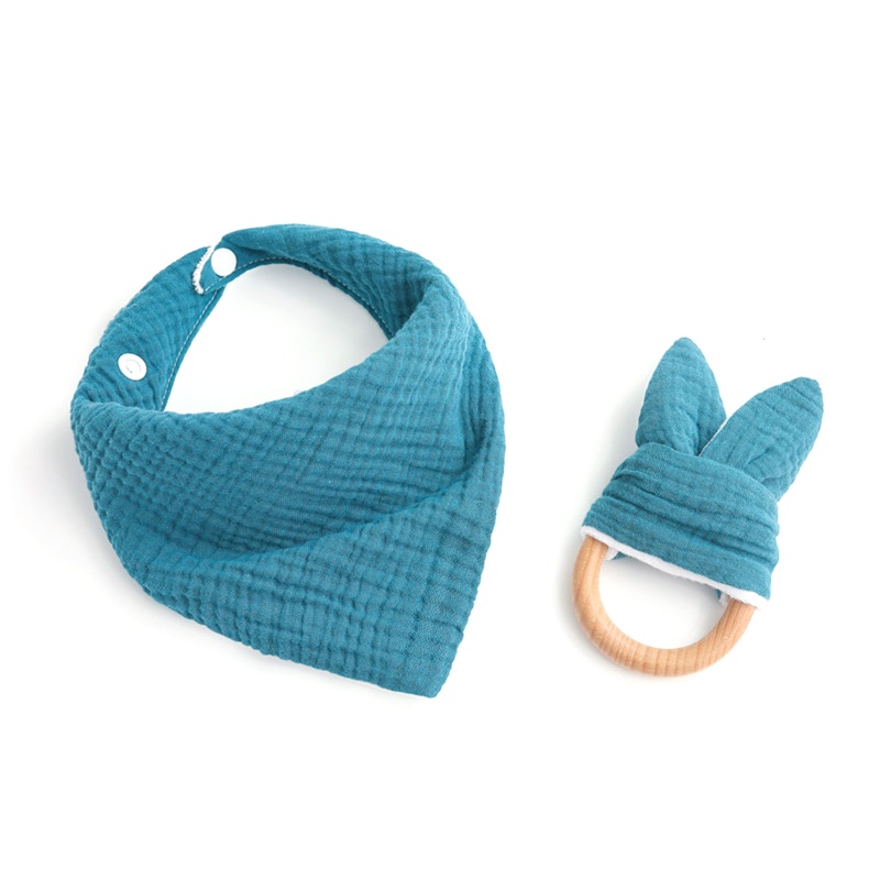 Set 2 Yếm Ăn Họa Tiết Tam Giác Dễ Thương Cho Bé