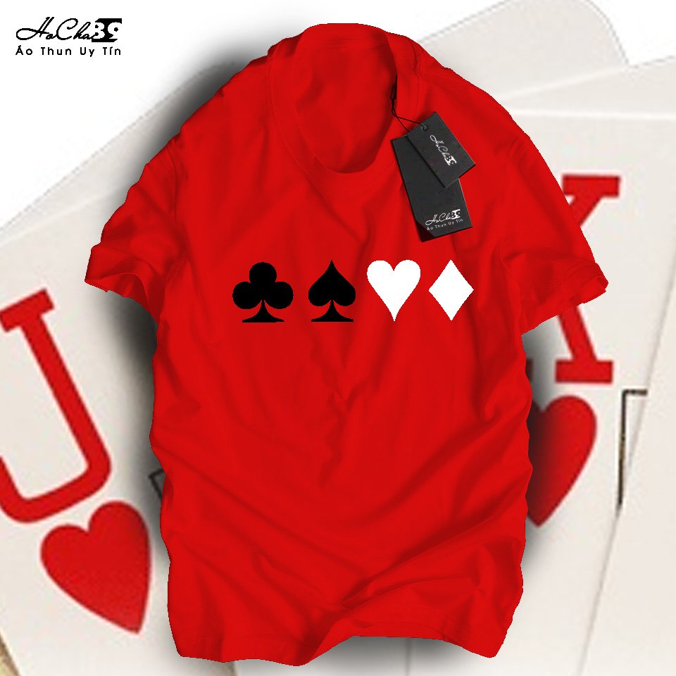 Áo thun Hình Lá BÀI - W1T810 - HoCha89 Vải Cotton 4C may dây cổ hàng CAO CẤP