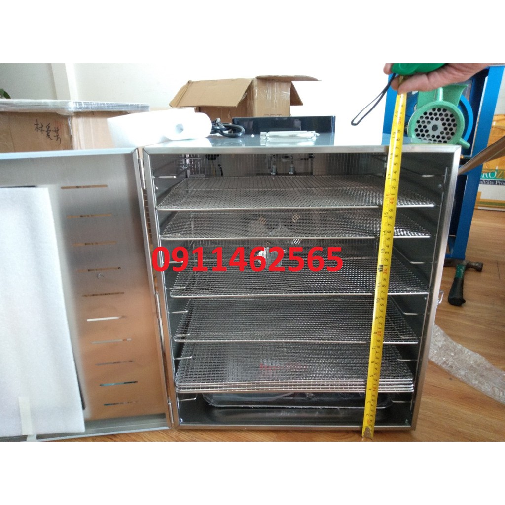 tủ sấy trái cây 10 tầng inox 100% bảo hành 12 tháng