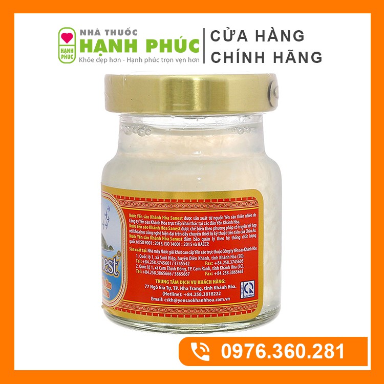 Nước Yến Sào Sanest Khánh Hòa Không Đường Và Có Đường Lọ 70ml