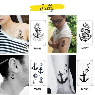 Hình xăm dán tạm thời mini hình mỏ neo đẹp nhật, chống nước, an toàn, bền đẹp JULLY Tattoo chất