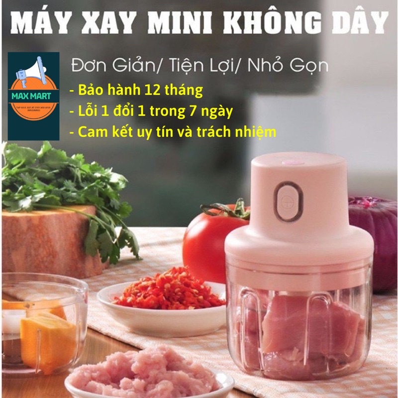 Máy Xay Đa Năng Siêu Khỏe - Xay Tỏi Ớt - Xay Đồ Ăn Dặm,Rau,Củ,Quả,Tiện Lợi Cổng Sạc USB - Bảo Hành 6 Tháng