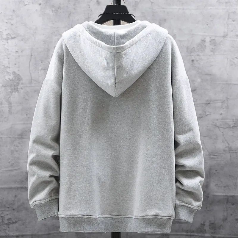 Áo Khoác Hoodie Lót Nhung Dày Dặn Dáng Rộng Thời Trang Thu Đông Cho Nam Giới Có size Lớn