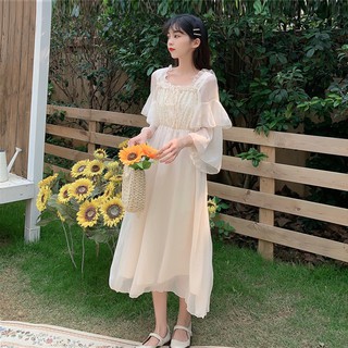 Đầm Voan Xòe Tay Ngắn Xinh Xắn Dành Cho Nữ