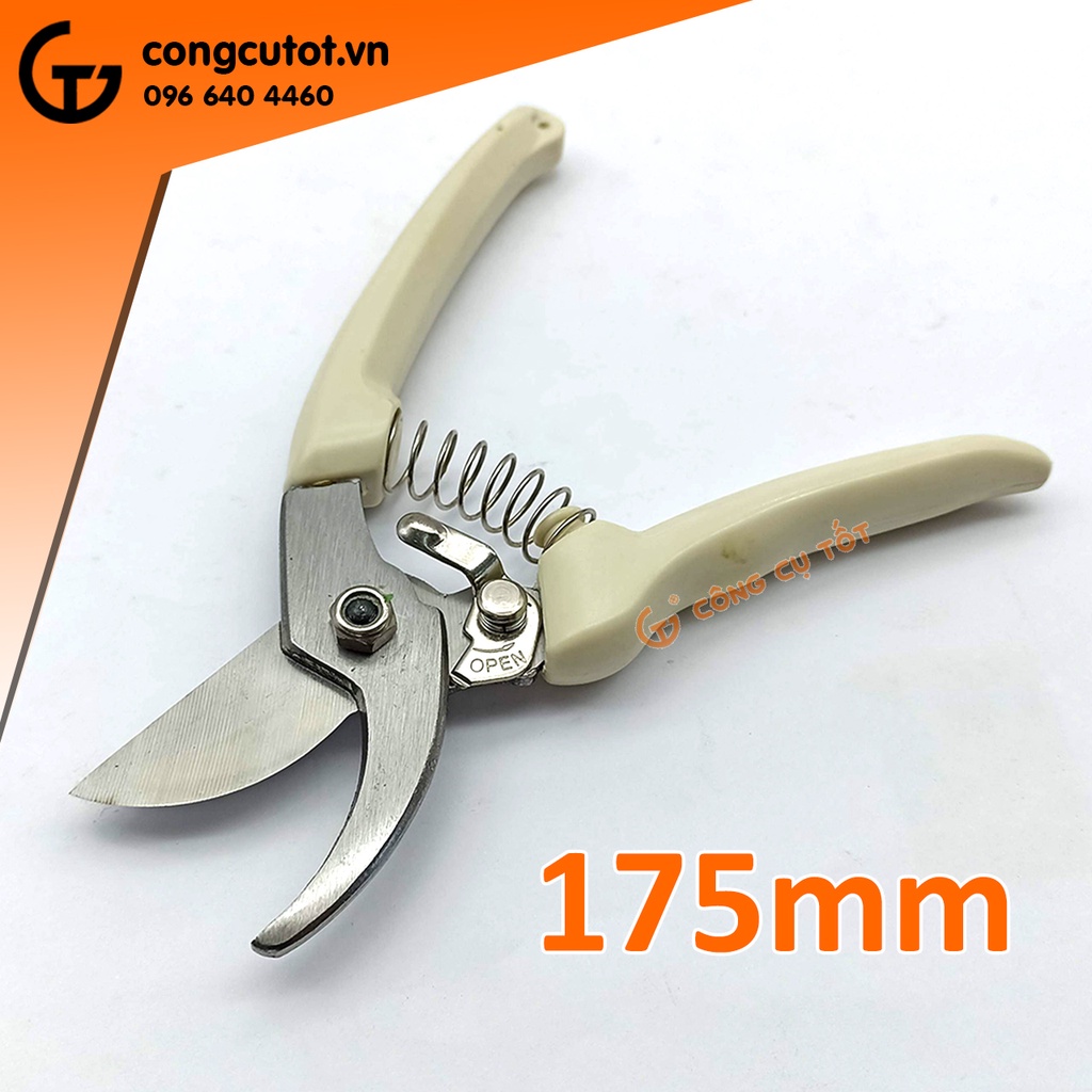 Kéo cắt tỉa lưng gù 175mm cán trắng