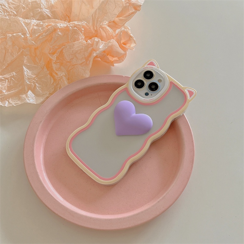 Ốp Lưng Chất Liệu TPU silicone Trong Suốt Hình Tai Mèo Cho iPhone 13 12 Pro Max 13Pro XS Max X XR 7 8 Plus